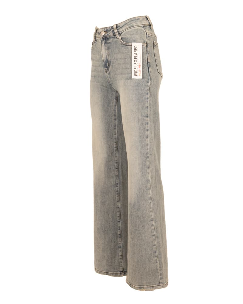 Light blue wide leg flared  jeans van Hello Miss - Afbeelding 2