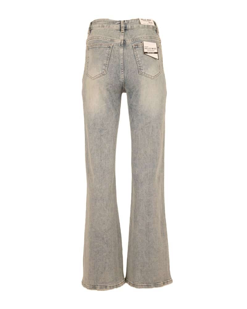 Light blue wide leg flared  jeans van Hello Miss - Afbeelding 5