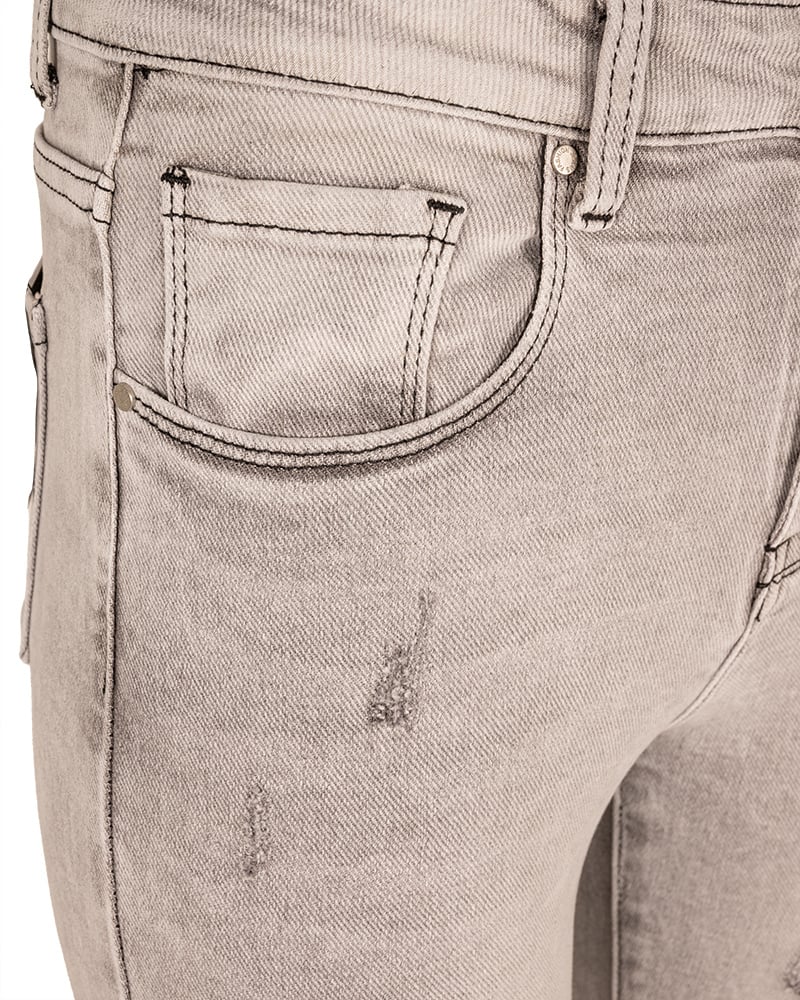 Lichtgrijze regular fit jeans van Hello Miss - Afbeelding 6