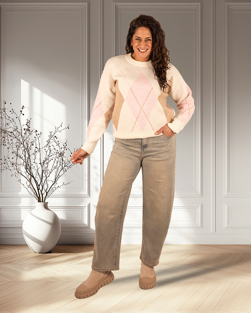 Blue jeans balloon fit dirty wash van Hello Miss