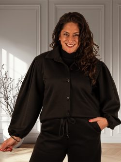 Zwarte jogging blouse van El-Vita