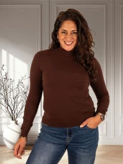 Donkerbruin shirt lange mouw van Aviva