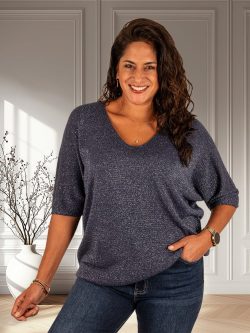 Blauwe trui glitter van Triple Nine