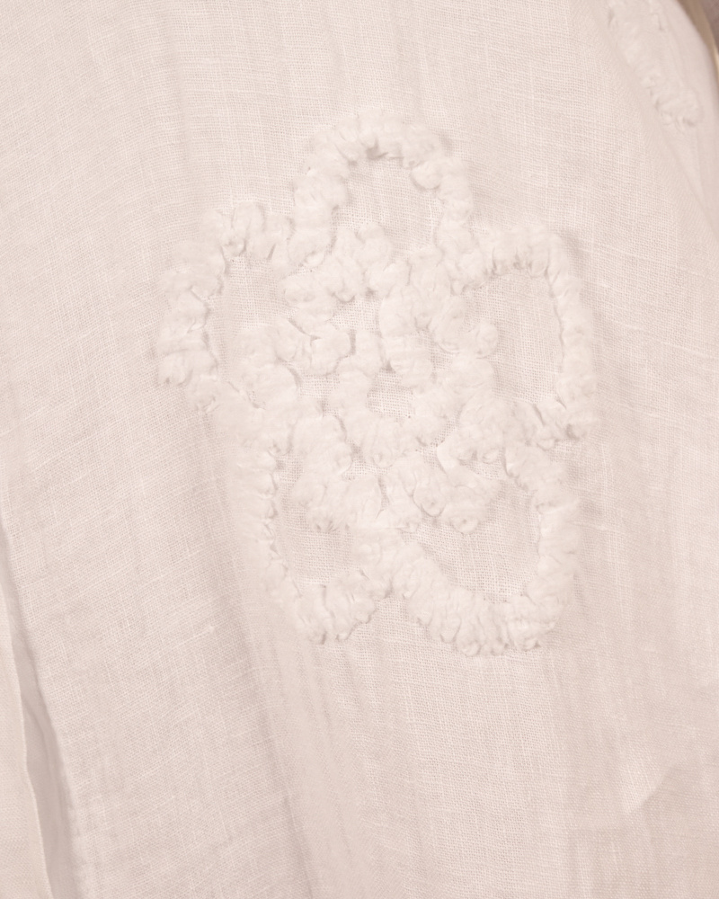 Witte linnen jurk met bloemen van Gemma Ricceri - Afbeelding 5