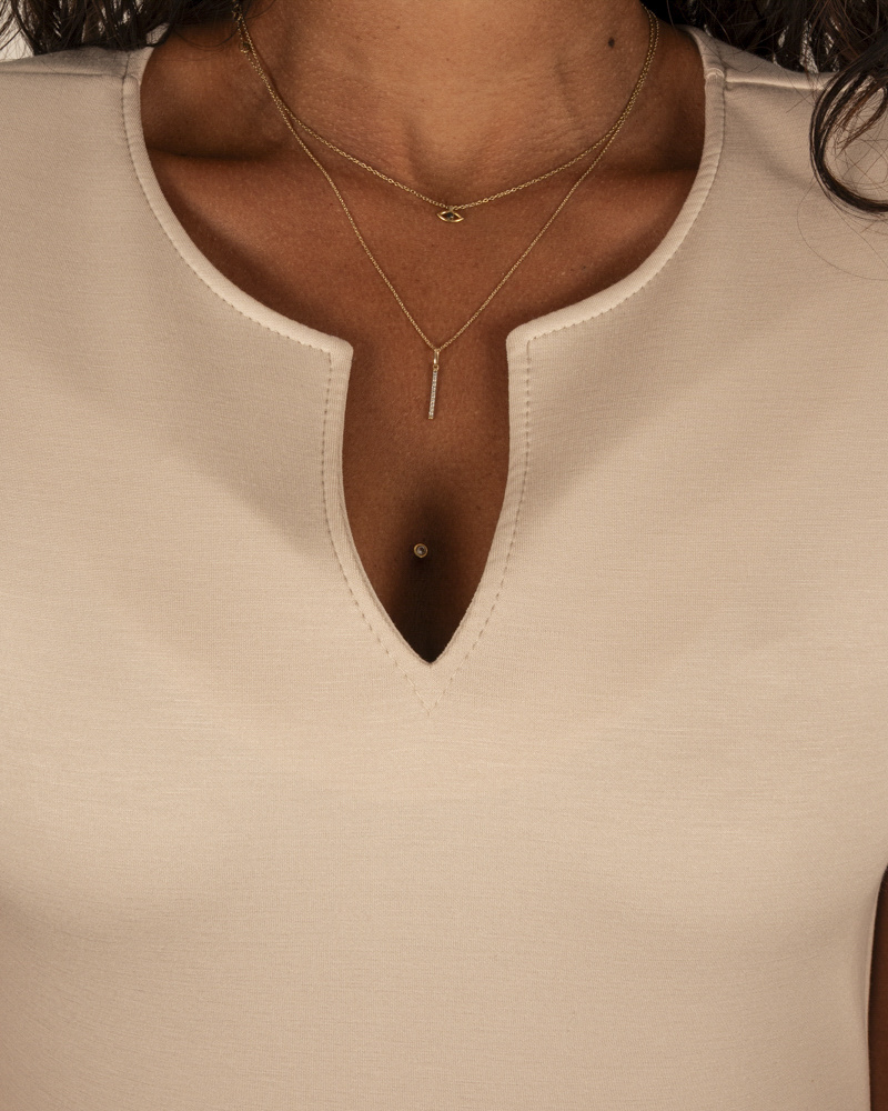 Beige basic jurk van Gemma Ricceri - Afbeelding 4