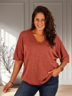 Bordeaux trui glitter van Triple Nine