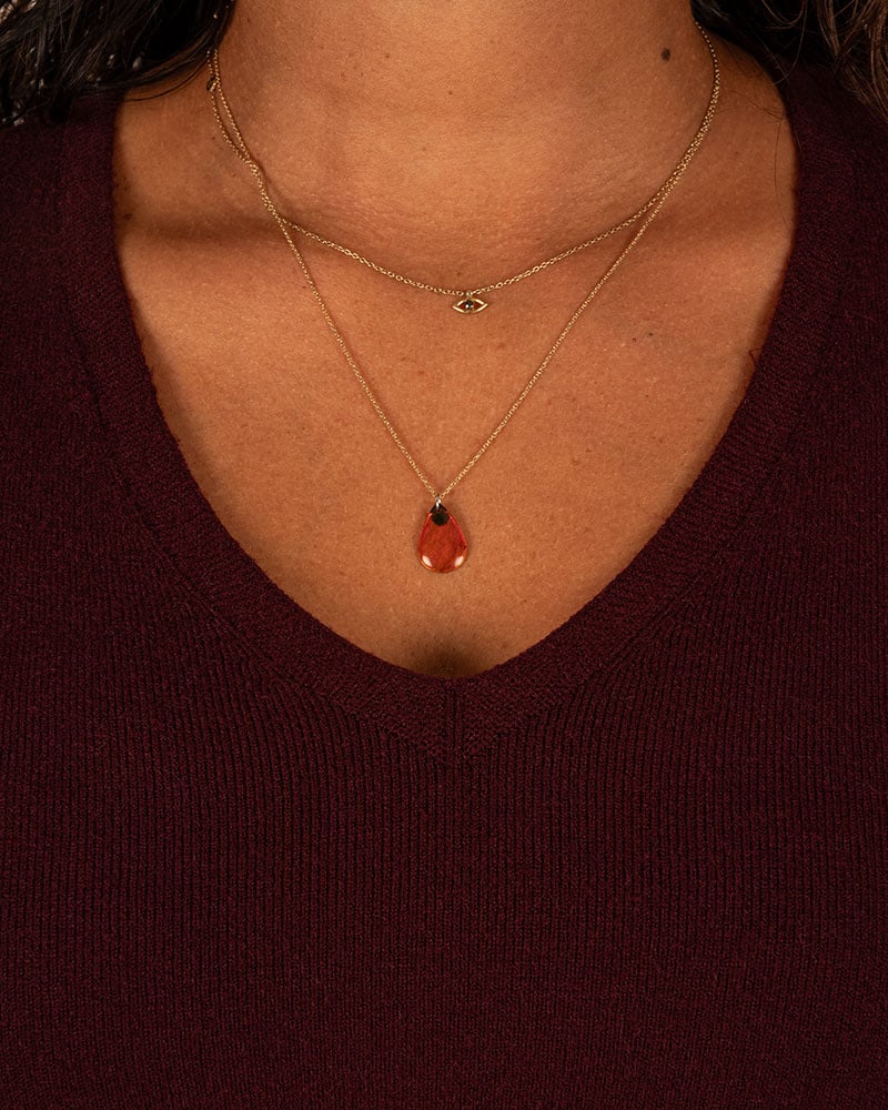 Bordeaux shirt V-hals lange mouw van Aviva - Afbeelding 3