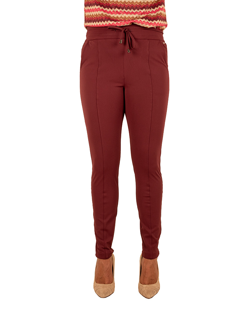Bordeaux travelstof broek van Mi Piace - Afbeelding 4