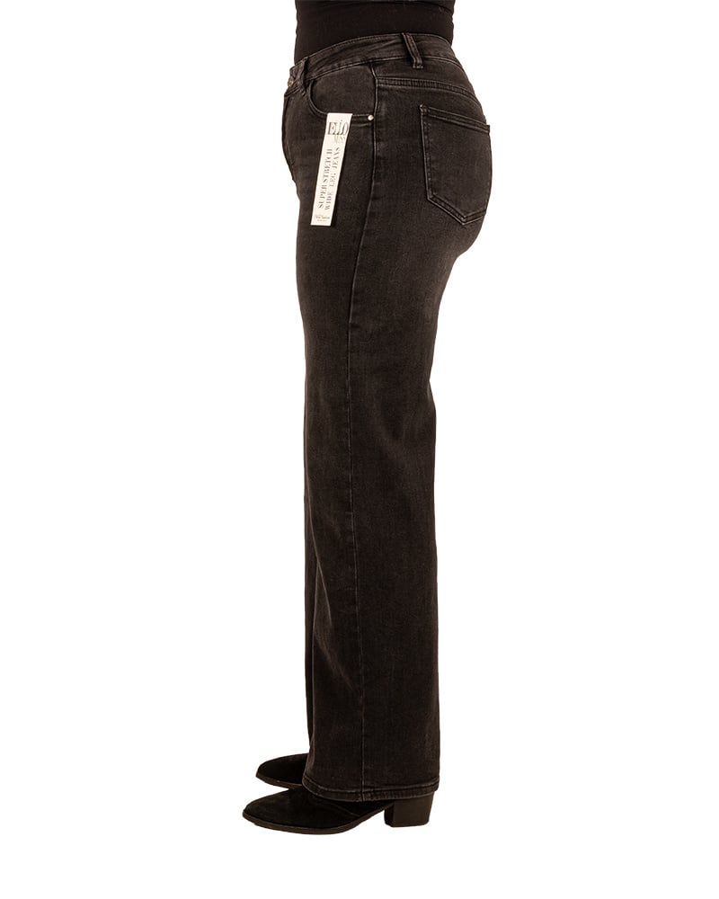 Zwarte wide leg jeans van Hello Miss - Afbeelding 3