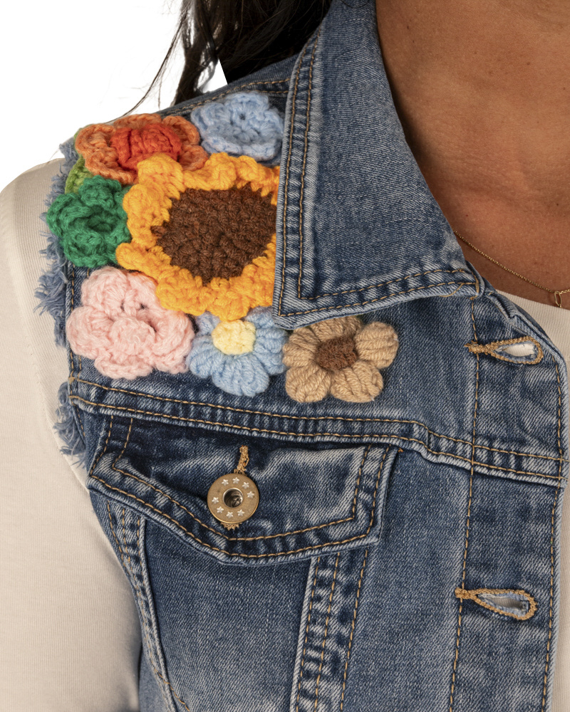 Jeans gilet met bloemen van Zac&Zoë - Afbeelding 5