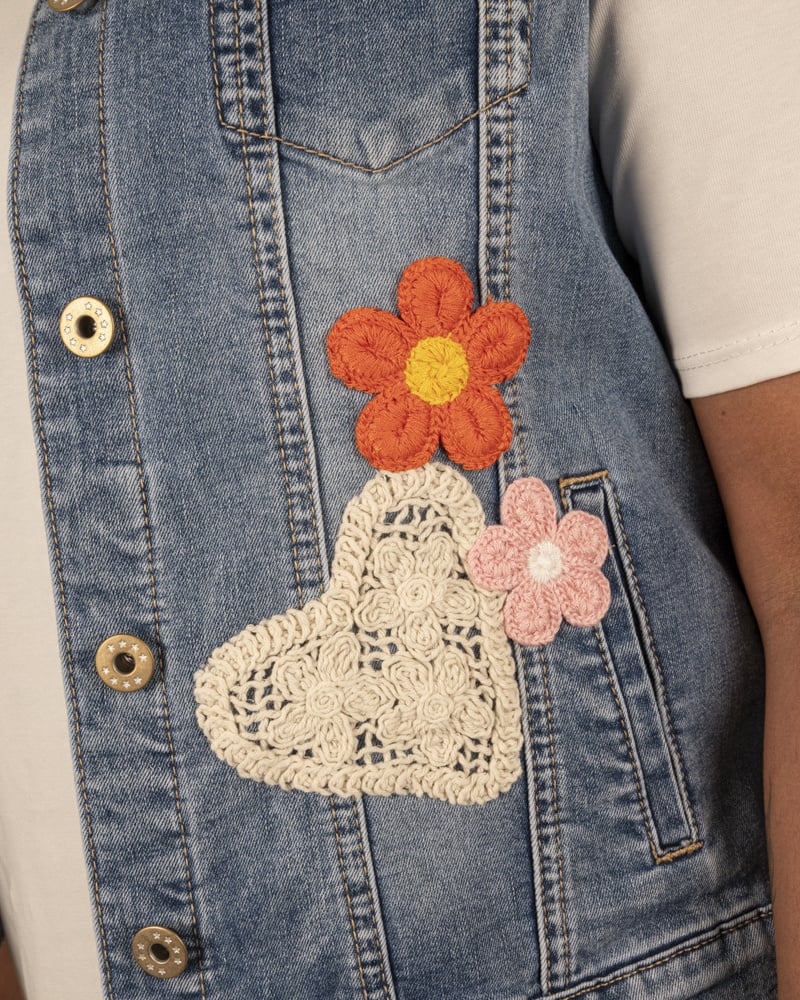 Jeans gilet met bloemen van Zac&Zoë - Afbeelding 6