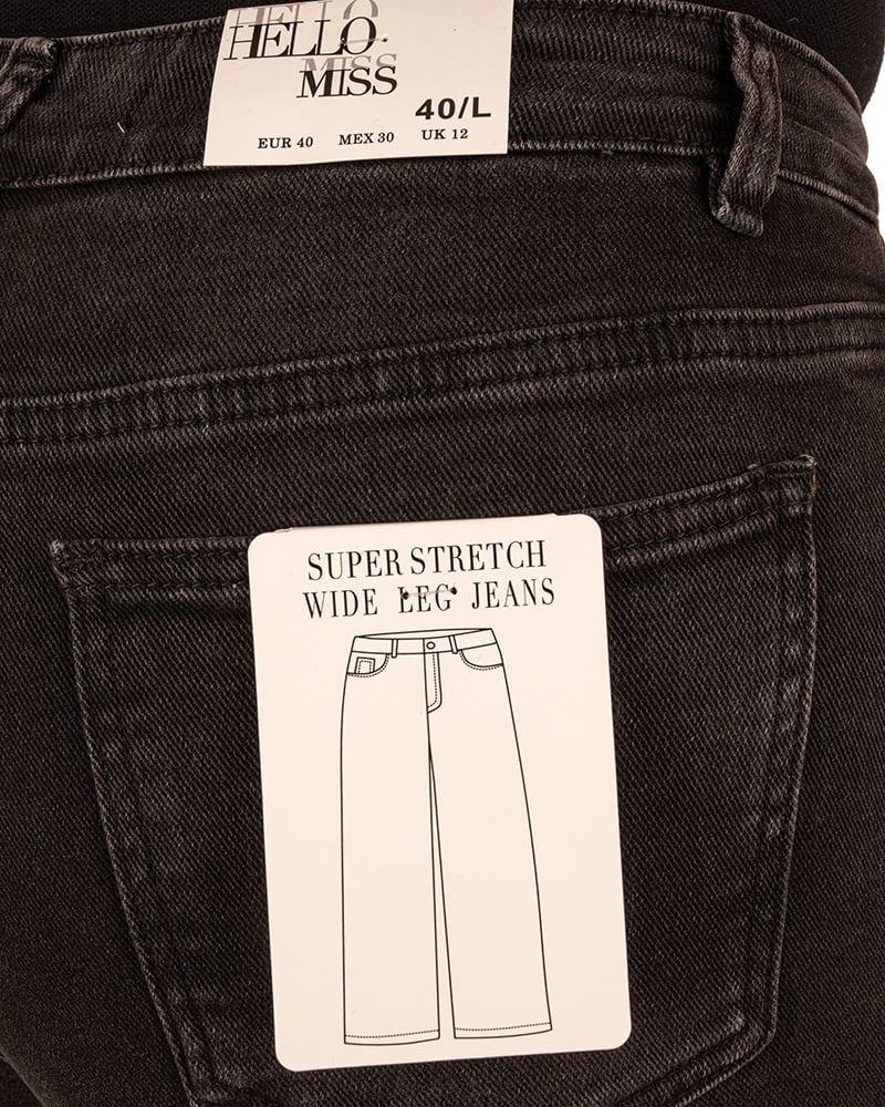 Zwarte wide leg jeans van Hello Miss - Afbeelding 6