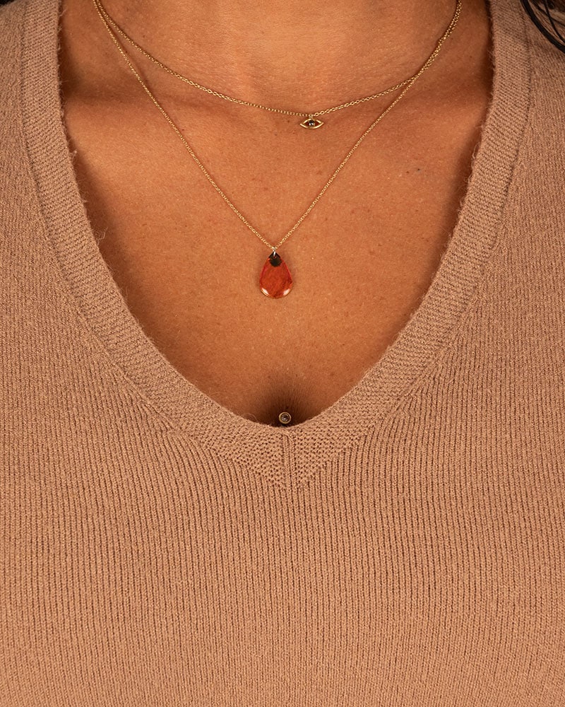 Camel shirt V-hals lange mouw van Aviva - Afbeelding 3