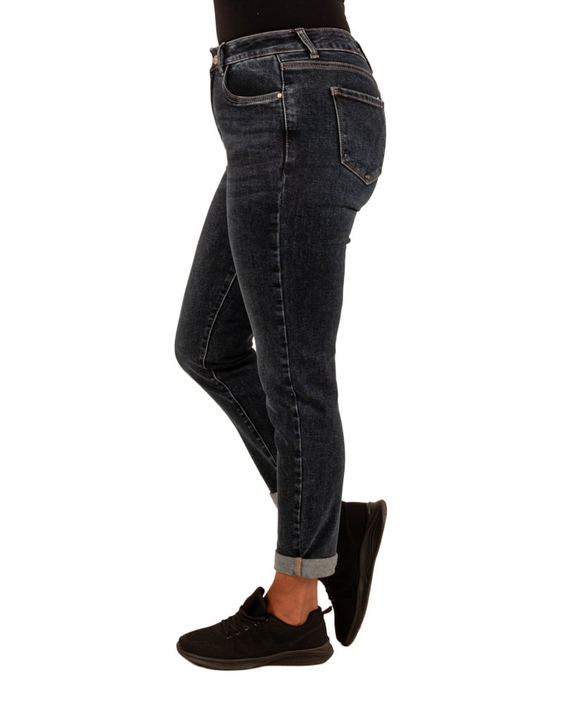 Dark blue high waist mom jeans van Hello Miss - Afbeelding 3