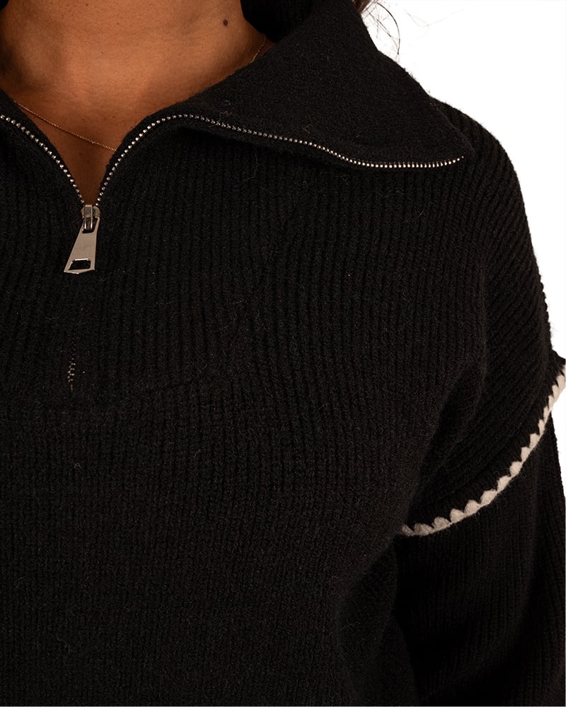 Zwarte schipperstrui  feston van Dolce & Trendy - Afbeelding 4