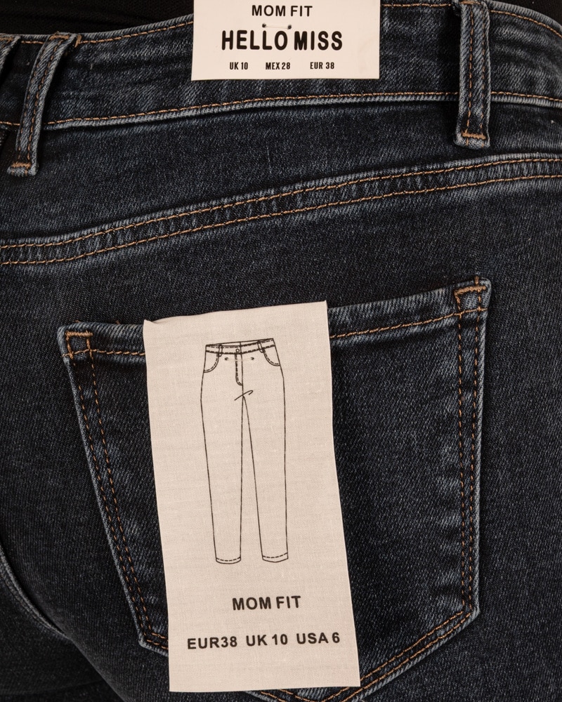 Dark blue high waist mom jeans van Hello Miss - Afbeelding 7