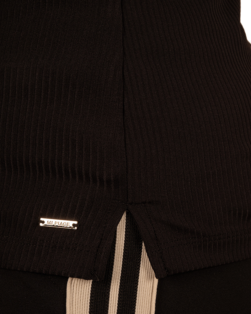 Zwart travelstof shirt van Mi Piace - Afbeelding 4