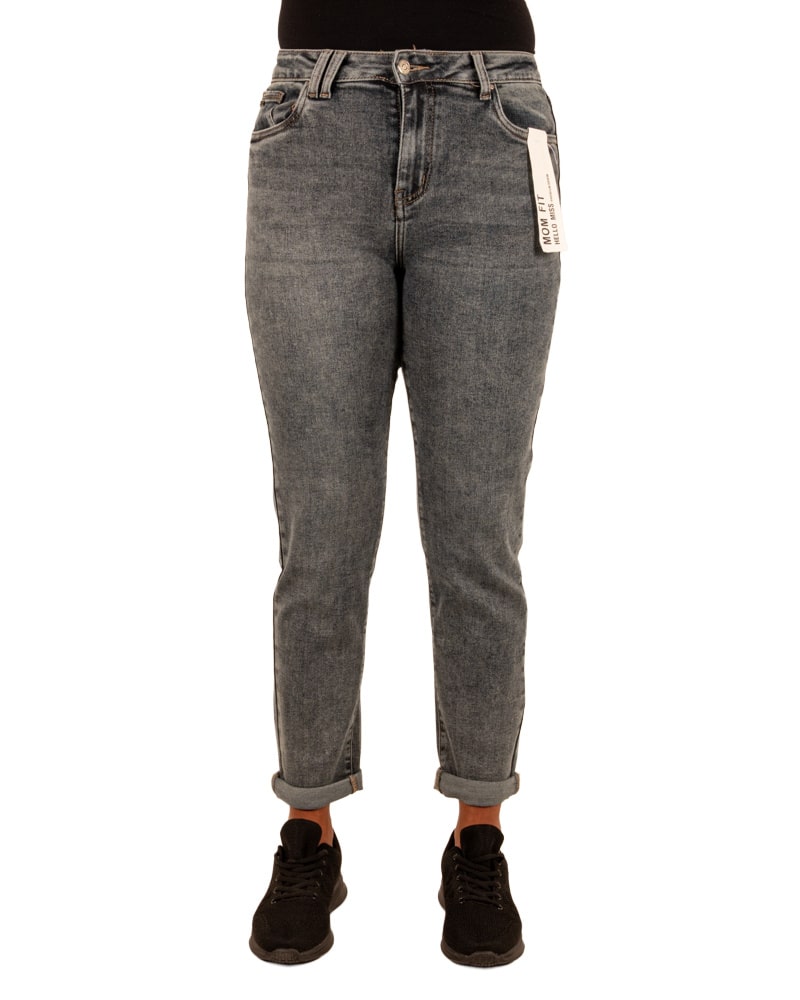 Blue high waist mom jeans van Hello Miss - Afbeelding 4