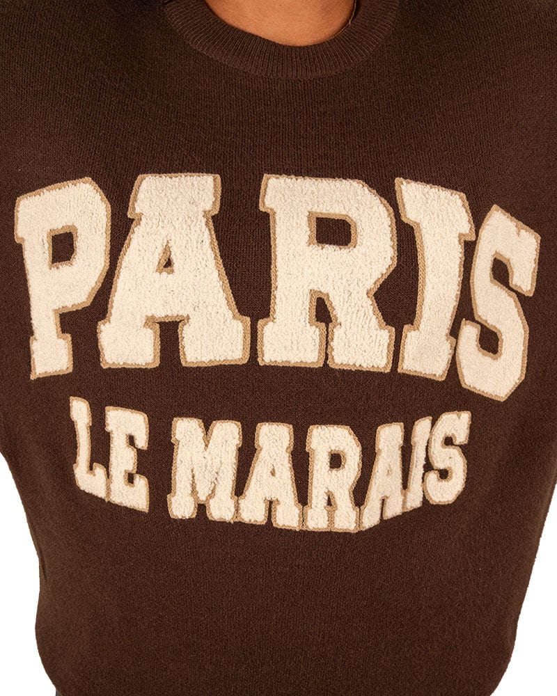 Donkerbruine trui "Paris" van Flamant Rose - Afbeelding 4