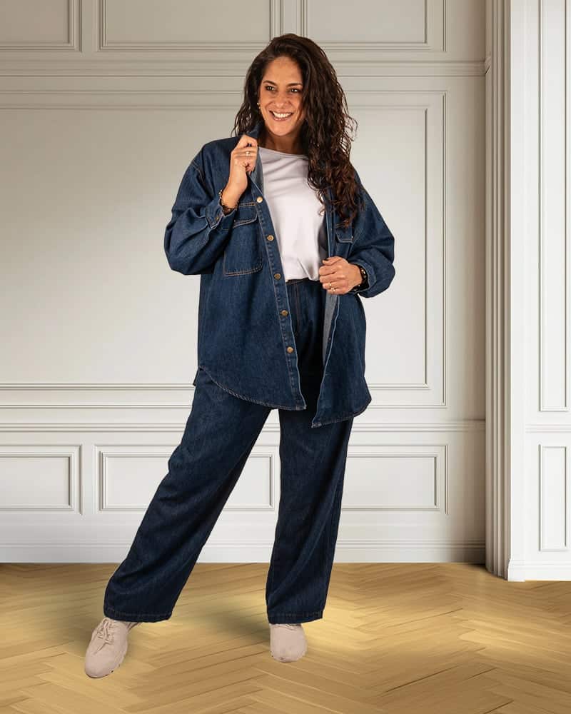 Jeans blouse met broek van Purple Queen - Afbeelding 4