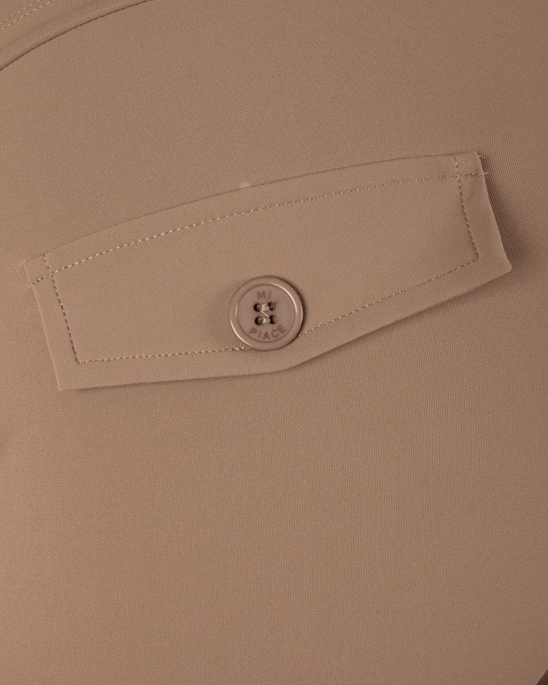 Taupe travelstof pantalon met rechte pijp van Mi Piace - Afbeelding 6