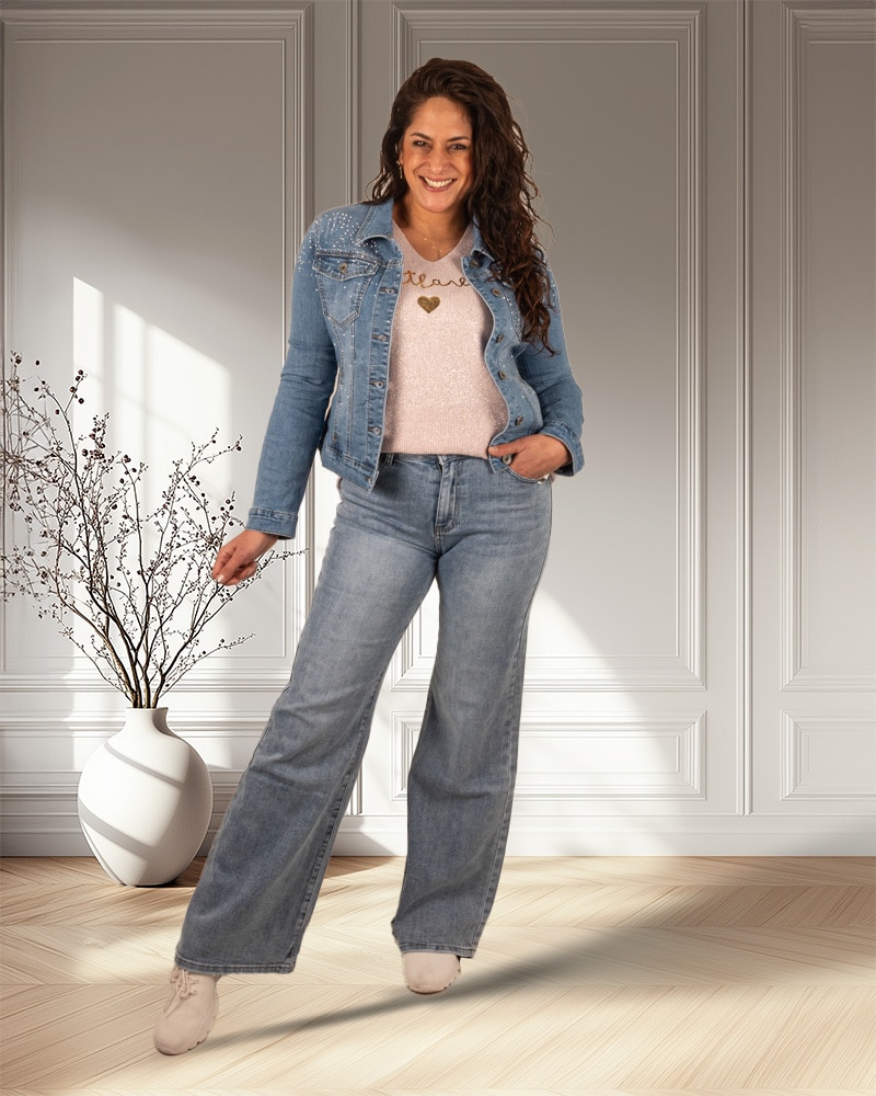 Jeans jasje strass van Gemma Ricceri - Afbeelding 2