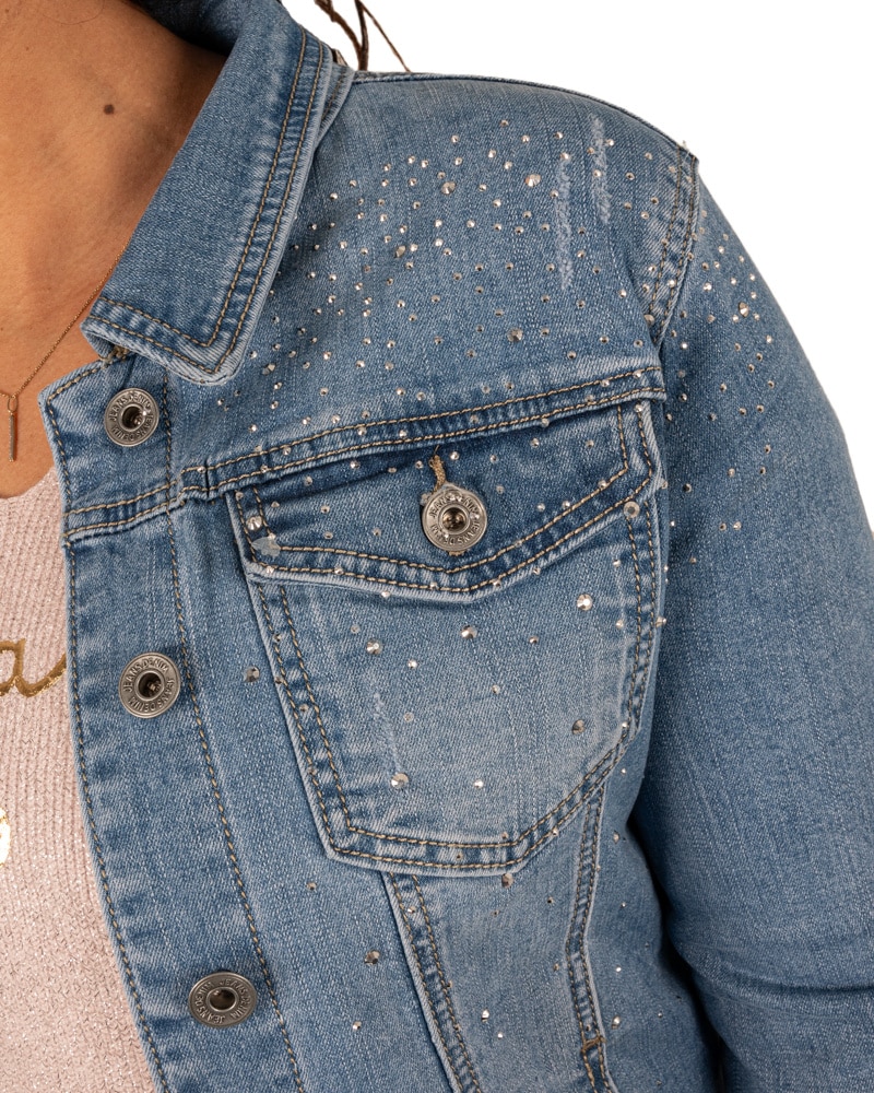 Jeans jasje strass van Gemma Ricceri - Afbeelding 4