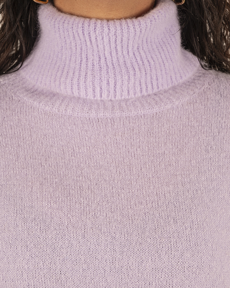 Lila gebreide trui met col van Sophie&Me - Afbeelding 4