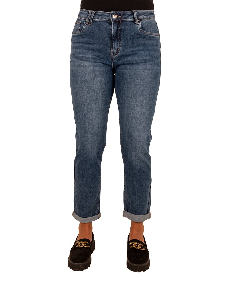 Dark blue high waist mom jeans van Hello Miss - Afbeelding 6