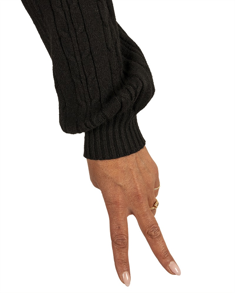 Zwarte trui met kabels van Nami - Afbeelding 4