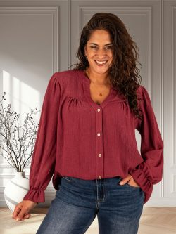 Bordeaux blouse crêpe van Gemma Ricceri