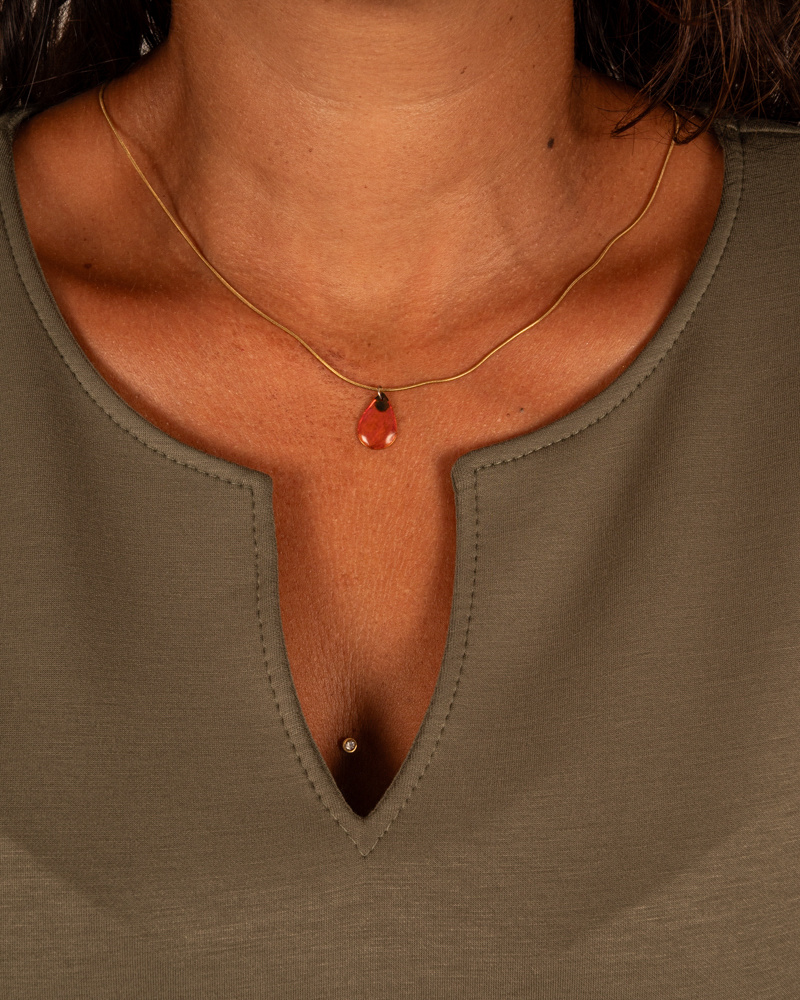 Legergroene basic jurk van Gemma Ricceri - Afbeelding 4