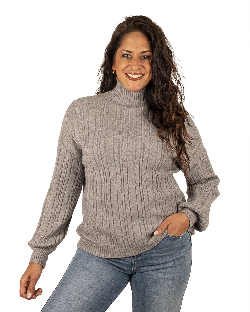 Grijze trui met kabels van Nami