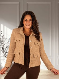 Beige blazer jasje van Vera Jo