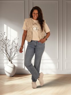 Light blue high rise straight jeans van Norfy