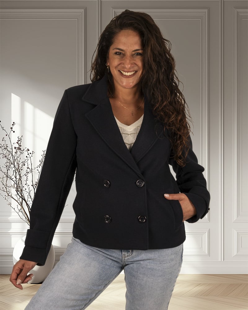 Donkerblauwe jas van El-Vita - Afbeelding 3