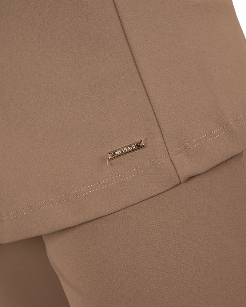 Taupe halflange travelstof blazer van Mi Piace - Afbeelding 5