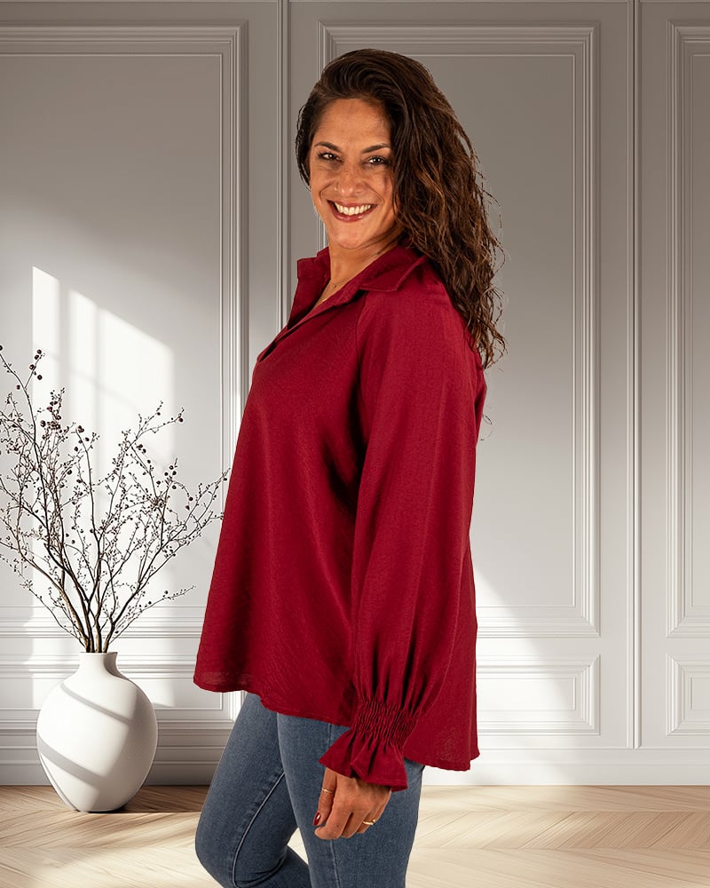 Bordeaux blouse van Gemma Ricceri - Afbeelding 3