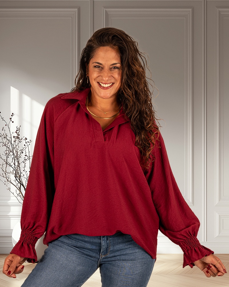 Bordeaux blouse van Gemma Ricceri