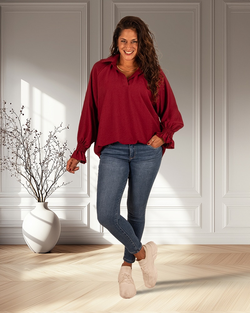 Bordeaux blouse van Gemma Ricceri - Afbeelding 2