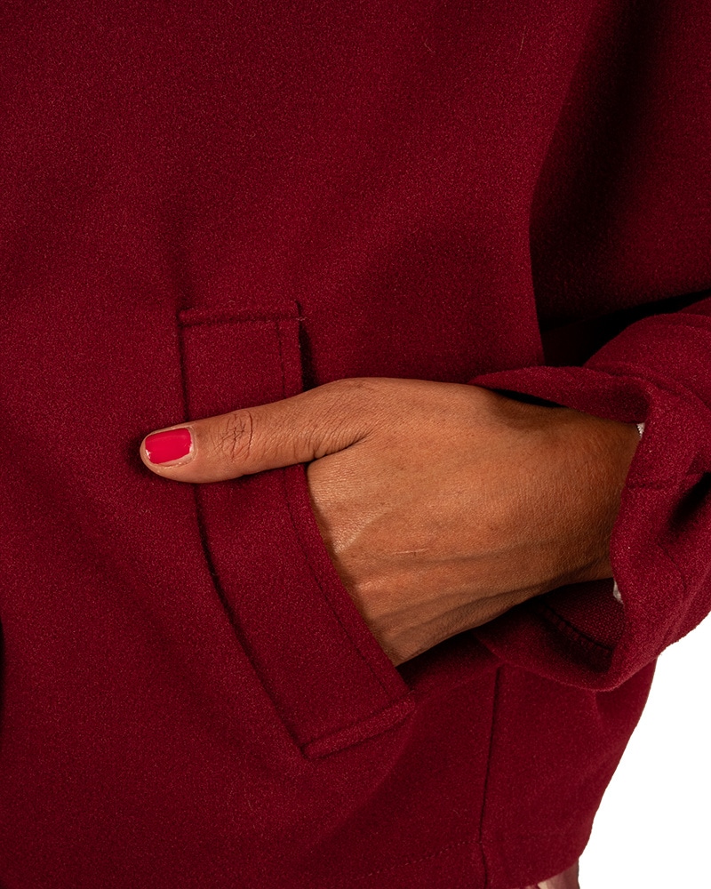 Bordeaux jas vleermuismouw van New Collection - Afbeelding 5