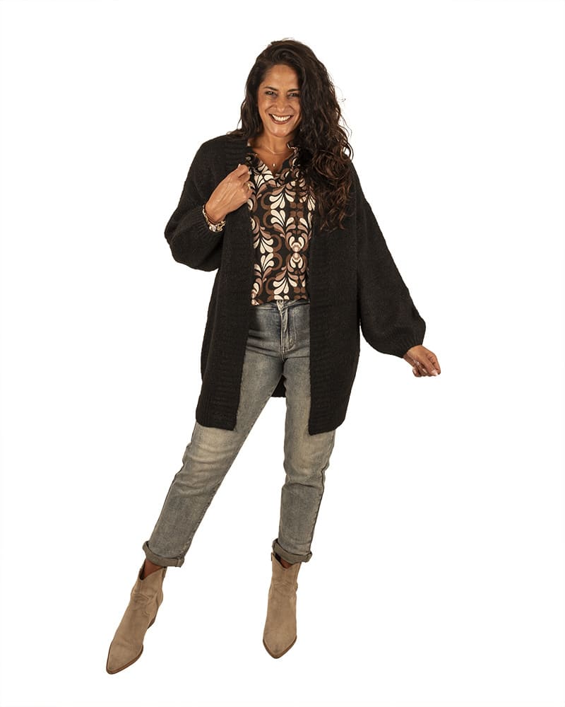 Zwart gebreid vest van Jubylee - Afbeelding 2