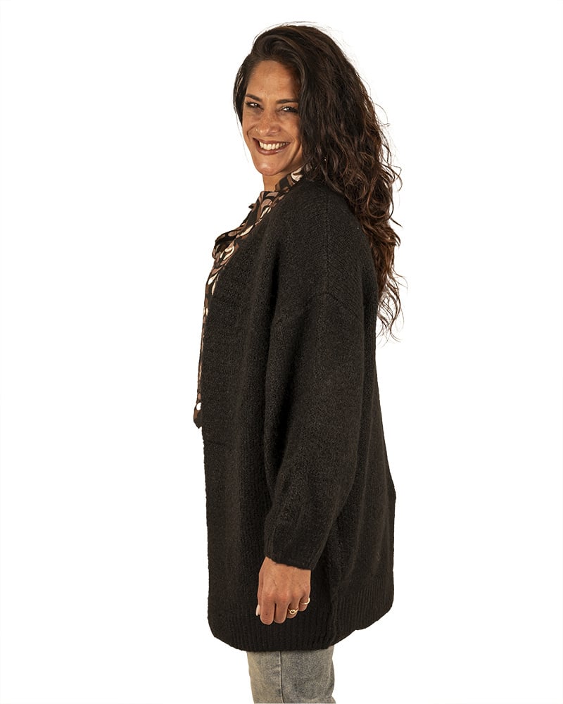 Zwart gebreid vest van Jubylee - Afbeelding 3