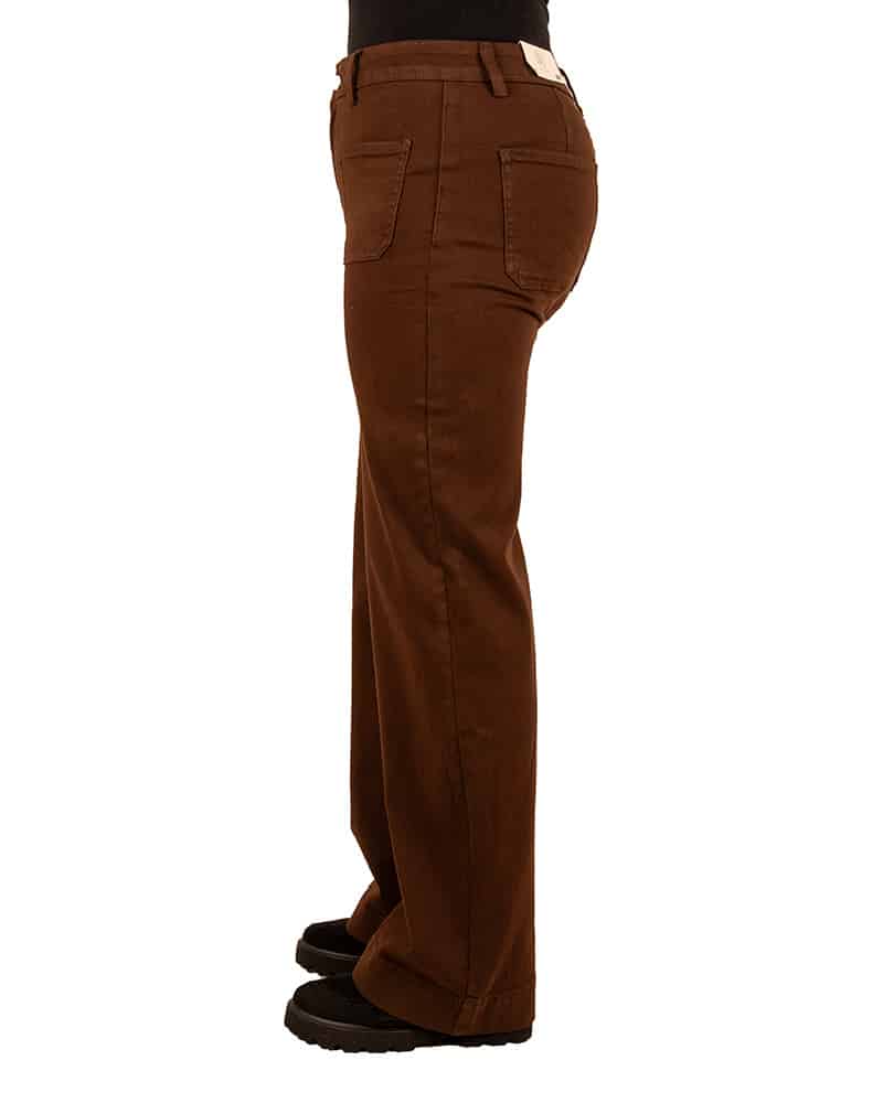 Donkerbruine wide leg jeans van Folyrose - Afbeelding 4