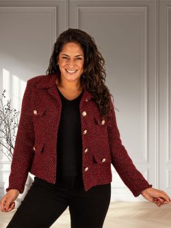Bordeaux blazer jasje van Vera Jo