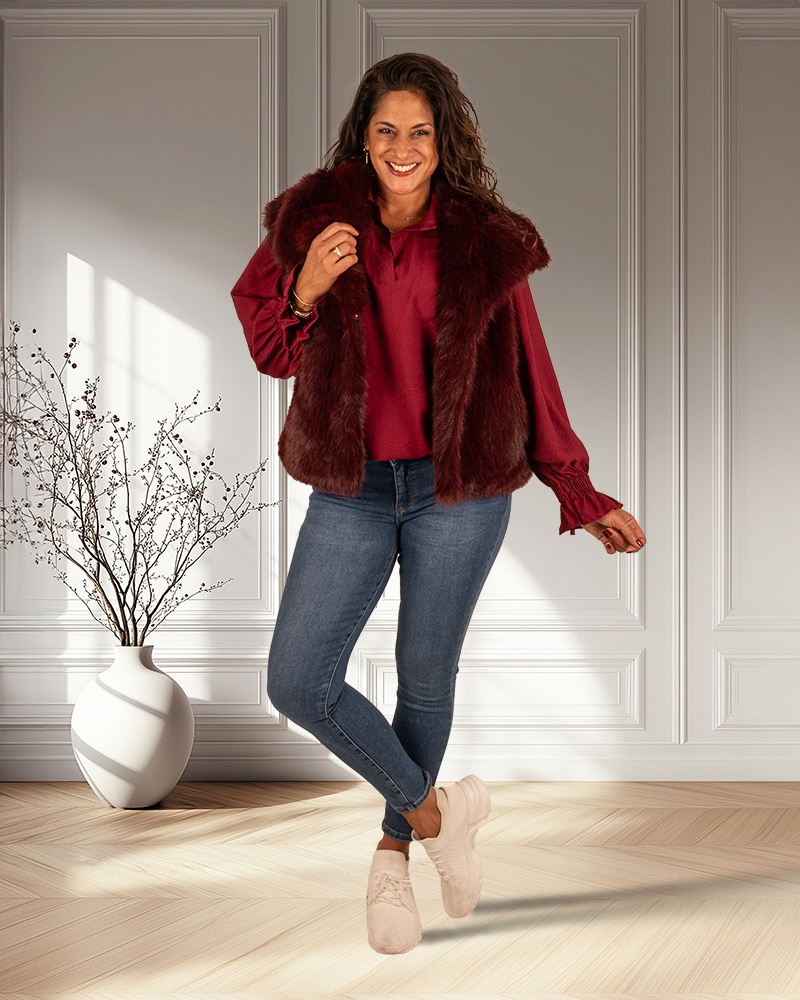 Bordeaux blouse van Gemma Ricceri - Afbeelding 5