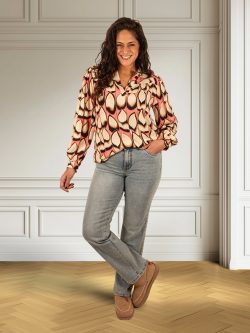 Blue high rise straight jeans van Norfy