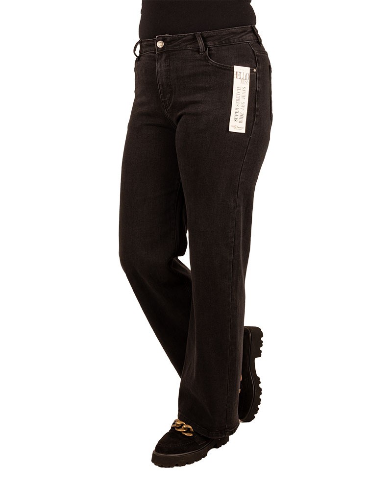 Zwarte wide leg jeans van Hello Miss - Afbeelding 2