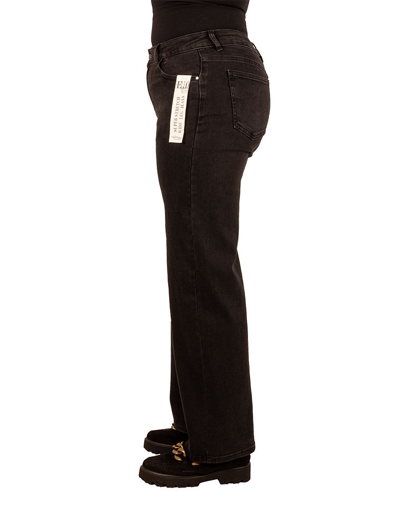 Zwarte wide leg jeans van Hello Miss - Afbeelding 3