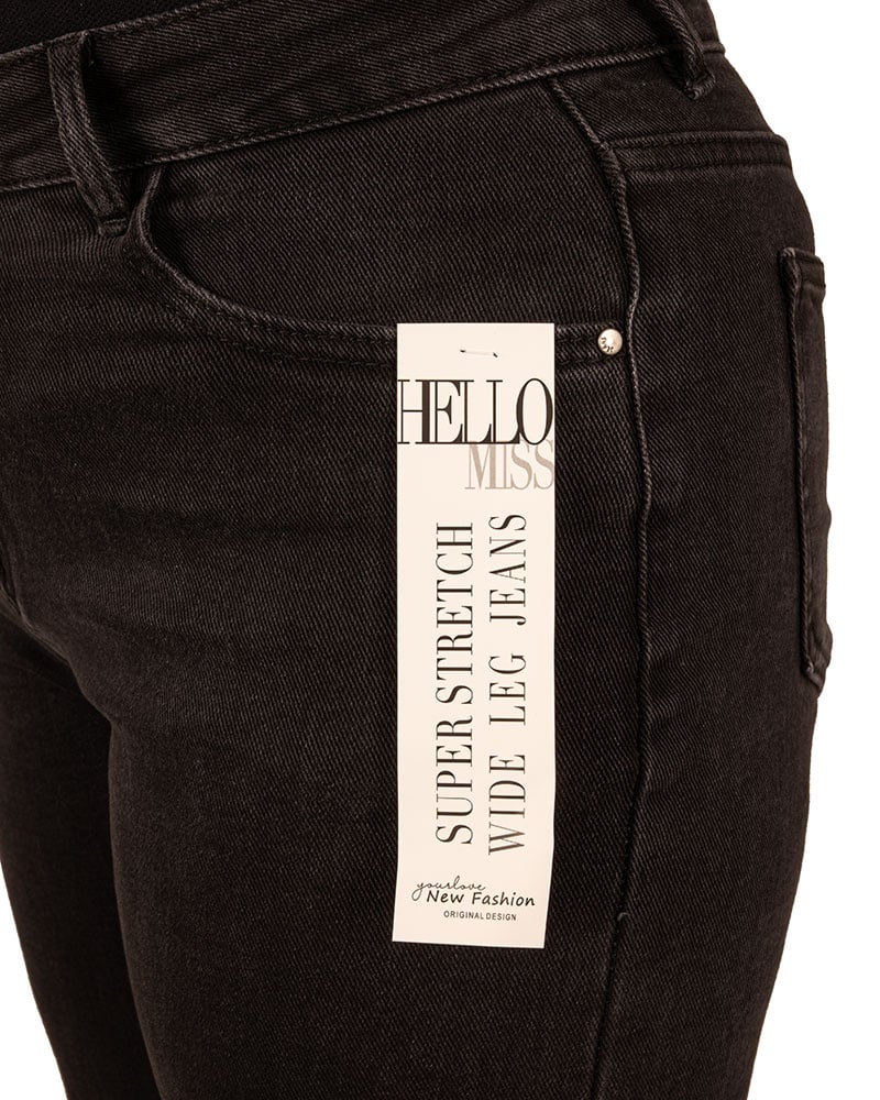 Zwarte wide leg jeans van Hello Miss - Afbeelding 6